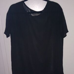All Saints Jet Black Sheer Blouse